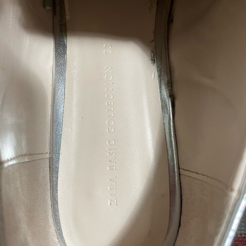 Zara Basic: Metallic Platform Wingtip Derby Oxfor… - image 6